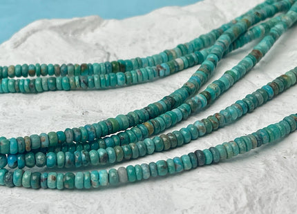 4 mm 100% Natural Smooth Rondelle Turquoise Gemstone Beads Multi Turquoise Blue Green Color Beads 16 Inches #4517