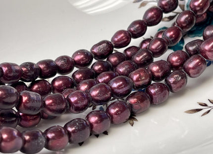 10x11-12 mm Dark Red Burgundy Rice Large Hole Freshwater Pearl Hole Size 2.1 mm Large Hole Red Pearl Beads #P2807
