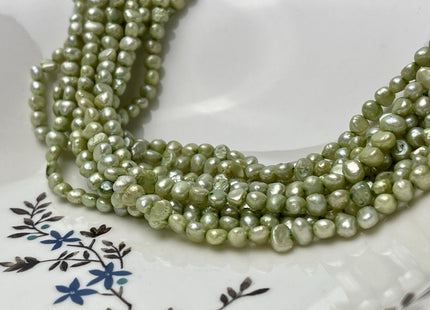 5 mm Rare Green Color Potato Nugget Freshwater Pearl Beads Genuine Freshwater Tiny Seed Pearls #P2811