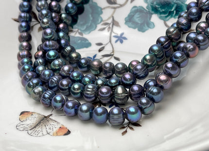 10-11 mm Large Hole Peacock Color Potato Freshwater Pearl Beads Hole Size 2.2 mm Large Hole Beads Large Hole Freshwater Pearls #1465