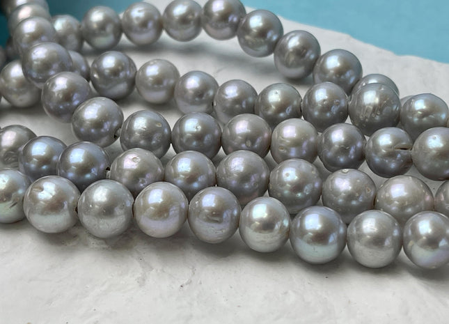 11 mm Half Strand High Luster Potato Gray Freshwater Pearl Beads 2.2mm Hole Genuine Large Hole Cultured Freshwater Pearls #31