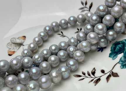 11 mm Half Strand High Luster Potato Gray Freshwater Pearl Beads 2.2mm Hole Genuine Large Hole Cultured Freshwater Pearls #31