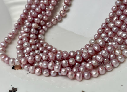 4.5-5 mm Lavender Purple Color Potato Shape Freshwater Pearl Beads Genuine Cultured Freshwater Pearl 82 Beads #P2815
