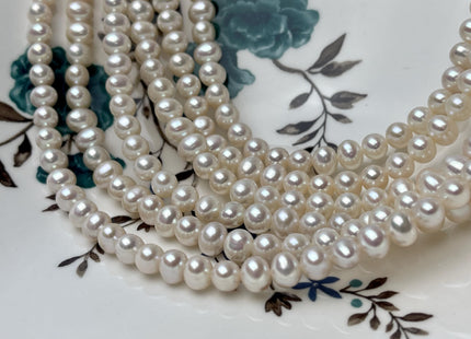 6mm 7mm AAA Natural White Potato High Luster Freshwater Pearl Beads Genuine Very Shiny Potato Freshwater Pearls #1395