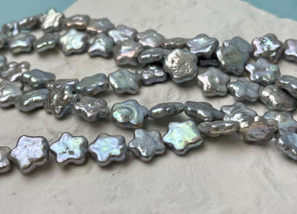 11 mm AAA Very Rare Gray Color Rounded Star Shape Freshwater Coin Pearl Beads Genuine High Luster Star Coin Pearls #P2818
