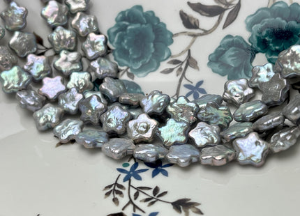 11 mm AAA Very Rare Gray Color Rounded Star Shape Freshwater Coin Pearl Beads Genuine High Luster Star Coin Pearls #P2818