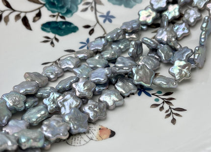 11 mm AAA Very Rare Gray Color Rounded Star Shape Freshwater Coin Pearl Beads Genuine High Luster Star Coin Pearls #P2818