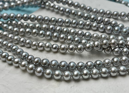 6 mm AAA Extra Shiny Gray Color Perfect Round Freshwater Pearls Genuine Natural Pearl Beads High Luster Gray Bridal Pearls #P2828