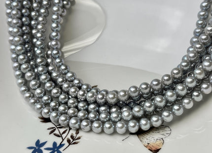 6 mm AAA Extra Shiny Gray Color Perfect Round Freshwater Pearls Genuine Natural Pearl Beads High Luster Gray Bridal Pearls #P2828