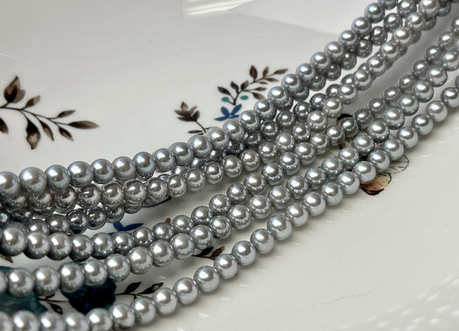 6 mm AAA Extra Shiny Gray Color Perfect Round Freshwater Pearls Genuine Natural Pearl Beads High Luster Gray Bridal Pearls #P2828