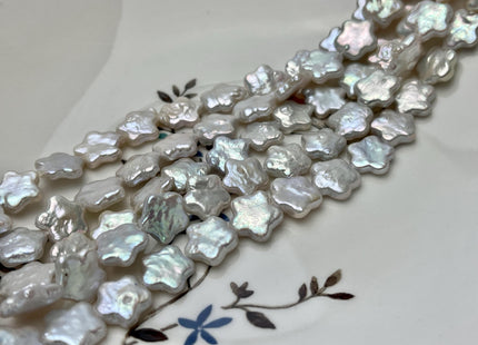 11 mm AAA Very Rare White Color Rounded Star Shape Freshwater Coin Pearl Beads Genuine High Luster Star Coin Pearls #P2853