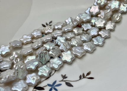 11 mm AAA Very Rare White Color Rounded Star Shape Freshwater Coin Pearl Beads Genuine High Luster Star Coin Pearls #P2853