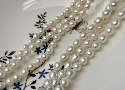 7-8x9mm AAAA Natural White Freshwater TearDrop Baroque Edison Pearl Genuine Natural Super High Luster Akoya Quality Freshwater Pearls #1668