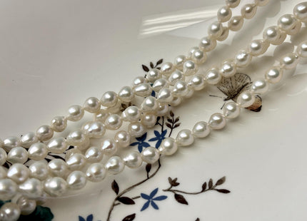7-8x9mm AAAA Natural White Freshwater TearDrop Baroque Edison Pearl Genuine Natural Super High Luster Akoya Quality Freshwater Pearls #1668