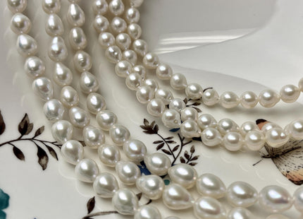 7-8x9mm AAAA Natural White Freshwater TearDrop Baroque Edison Pearl Genuine Natural Super High Luster Akoya Quality Freshwater Pearls #1668