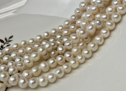 7 mm AAA Rare Half Strand Natural White Edison Pearls Genuine High Luster Small Baroque Pearl Hole Size 1.5mm 29 Beads #P2831