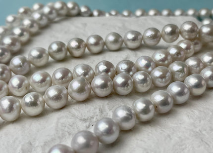 9-10 mm AA Natural White Edison Freshwater Pearl Beads High Luster Genuine Quality Off Round Edison Pearls #P2854