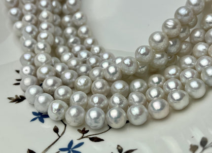 9-10 mm AA Natural White Edison Freshwater Pearl Beads High Luster Genuine Quality Off Round Edison Pearls #P2854