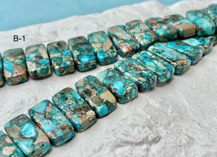 10x20 mm Double Drilled Impression Jasper Rectangle Shape Sea Sediment Jasper Beads Rainbow Pink Green Turquoise Blue Purple Color #4533