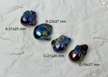 ONE Piece 14-21x24-28 mm AAA Large Hole Jumbo Peacock Baroque Pearl Beads Hole Size 2.2mm Genuine High Luster TearDrop Baroque #P2832