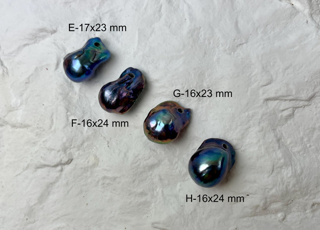 ONE Piece 14-21x24-28 mm AAA Large Hole Jumbo Peacock Baroque Pearl Beads Hole Size 2.2mm Genuine High Luster TearDrop Baroque #P2832