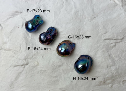 ONE Piece 14-21x24-28 mm AAA Large Hole Jumbo Peacock Baroque Pearl Beads Hole Size 2.2mm Genuine High Luster TearDrop Baroque #P2832