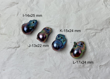 ONE Piece 14-21x24-28 mm AAA Large Hole Jumbo Peacock Baroque Pearl Beads Hole Size 2.2mm Genuine High Luster TearDrop Baroque #P2832