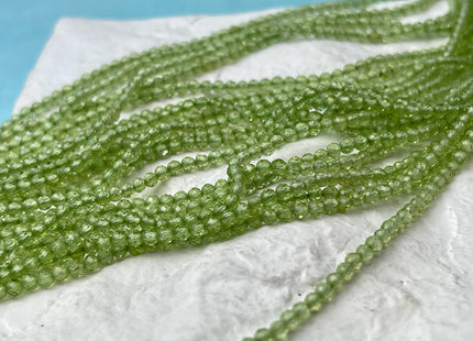 2-3 mm Faceted Round Tiny Peridot Gemstone Beads Genuine Natural Peridot Loose Beads 13 Inches Strand #2504