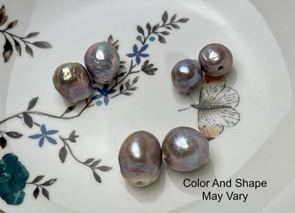 ONE Piece 12-17 mm AA Large Hole Jumbo Natural White Mauve Pink Gold Baroque Pearl Beads Hole Size 2.2mm Genuine Baroque Pearls #P2839