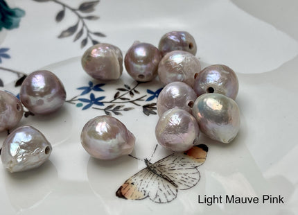 ONE Piece 12-17 mm AA Large Hole Jumbo Natural White Mauve Pink Gold Baroque Pearl Beads Hole Size 2.2mm Genuine Baroque Pearls #P2839