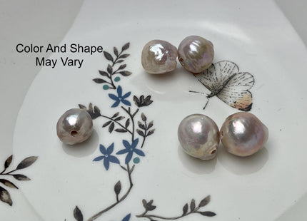 ONE Piece 12-17 mm AA Large Hole Jumbo Natural White Mauve Pink Gold Baroque Pearl Beads Hole Size 2.2mm Genuine Baroque Pearls #P2839