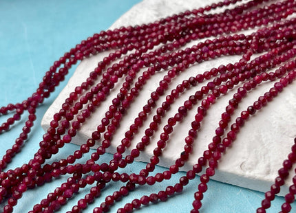 2 mm Faceted Round Ruby Color Pink Aventurine Gemstone Beads 13 Inches Strand #4542