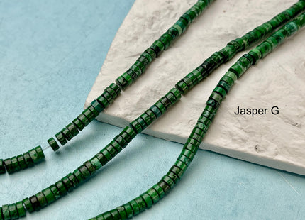 2x4mm Impression Jasper Heishi Rondelle Shape Sea Sediment Jasper Discs Gemstone Beads 15.5 Inches Strand #4545