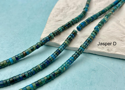 2x4mm Impression Jasper Heishi Rondelle Shape Sea Sediment Jasper Discs Gemstone Beads 15.5 Inches Strand #4545