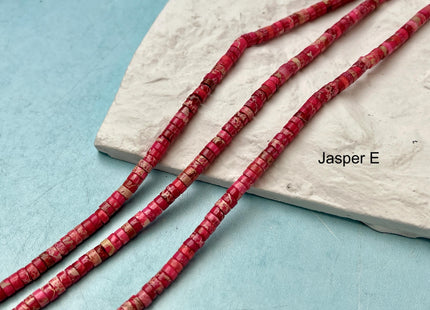 2x4mm Impression Jasper Heishi Rondelle Shape Sea Sediment Jasper Discs Gemstone Beads 15.5 Inches Strand #4545