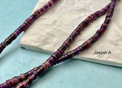 2x4mm Impression Jasper Heishi Rondelle Shape Sea Sediment Jasper Discs Gemstone Beads 15.5 Inches Strand #4545