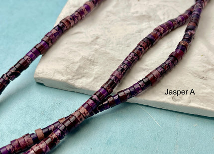 2x4mm Impression Jasper Heishi Rondelle Shape Sea Sediment Jasper Discs Gemstone Beads 15.5 Inches Strand #4545