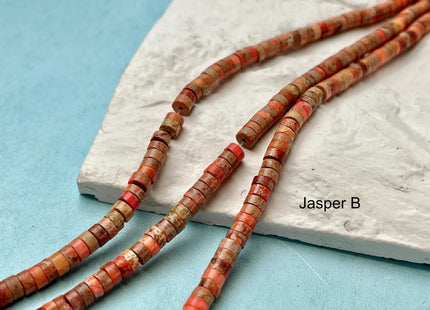 2x4mm Impression Jasper Heishi Rondelle Shape Sea Sediment Jasper Discs Gemstone Beads 15.5 Inches Strand #4545
