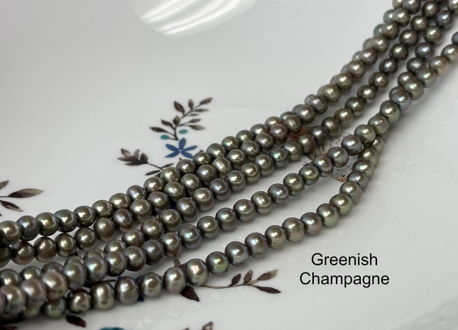 6 mm Potato Freshwater Pearl Beads Peacock, Dark Green, Medium Champagne OR Purple Genuine Cultured Freshwater Pearl Beads #647