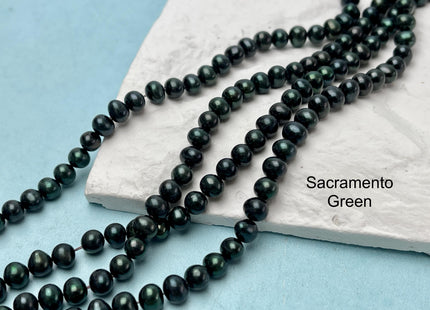 6 mm Potato Freshwater Pearl Beads Peacock, Dark Green, Medium Champagne OR Purple Genuine Cultured Freshwater Pearl Beads #647
