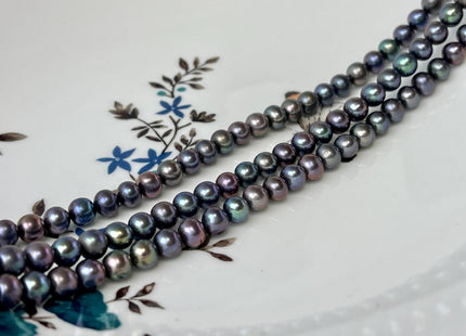 6 mm Potato Freshwater Pearl Beads Peacock, Dark Green, Medium Champagne OR Purple Genuine Cultured Freshwater Pearl Beads #647
