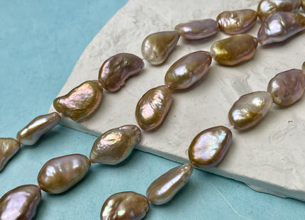 12-13x16-18 mm AAA Very Rare Natural Mauve Pink Freshwater Tear Drop Keshi Pearl Genuine High Luster Keshi Nugget Pearl #P2861