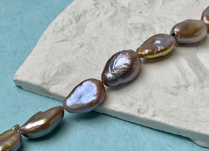 12-13x16-18 mm AAA Very Rare Natural Mauve Pink Freshwater Tear Drop Keshi Pearl Genuine High Luster Keshi Nugget Pearl #P2861