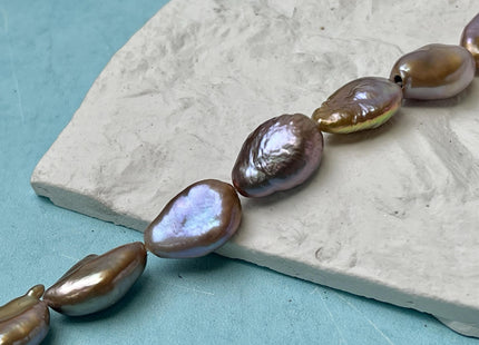 12-13x16-18 mm AAA Very Rare Natural Mauve Pink Freshwater Tear Drop Keshi Pearl Genuine High Luster Keshi Nugget Pearl #P2861