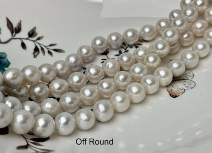 10-11 mm AA Natural White Edison Freshwater Pearl Beads High Luster Genuine Quality Off Round Edison Pearls #P2862