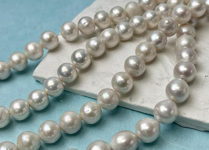 10-11 mm AA Natural White Edison Freshwater Pearl Beads High Luster Genuine Quality Off Round Edison Pearls #P2862