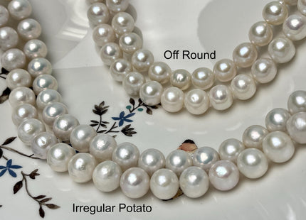 10-11 mm AA Natural White Edison Freshwater Pearl Beads High Luster Genuine Quality Off Round Edison Pearls #P2862