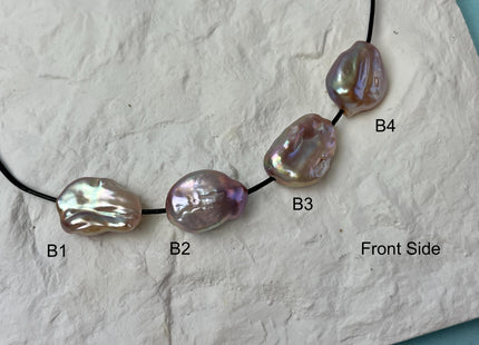 One-Of-A-Kind 17-19x23-25 mm AAA Large Hole Jumbo Natural Pink Mauve Baroque Pearl Hole Size 2.1mm Genuine High Luster Baroque Beads #P2842