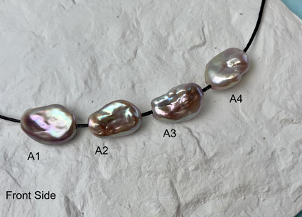 One-Of-A-Kind 17-19x23-25 mm AAA Large Hole Jumbo Natural Pink Mauve Baroque Pearl Hole Size 2.1mm Genuine High Luster Baroque Beads #P2842