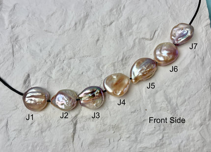 One-Of-A-Kind 16-17x20-23 mm AAA Large Hole Jumbo Natural Pink Mauve Baroque Pearl Hole Size 2.1mm Genuine High Luster Baroque Beads #P2842
